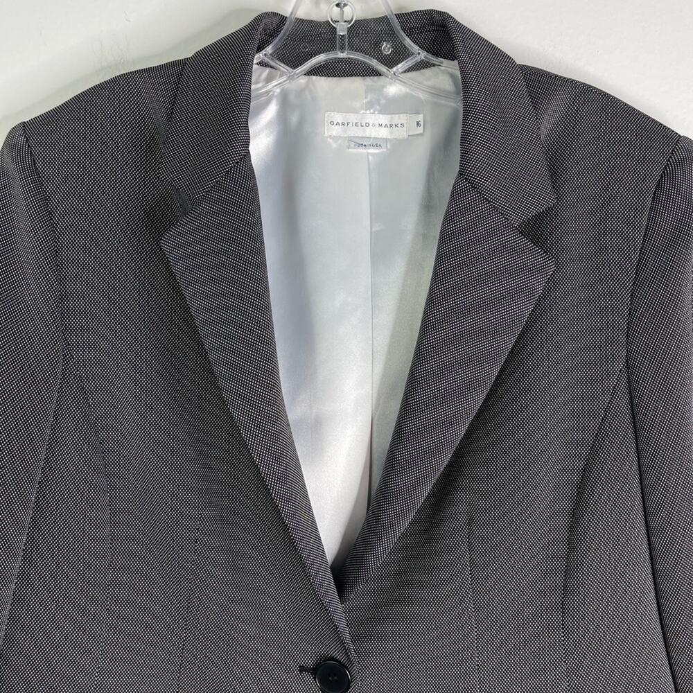Garfield & Marks black white dot preppy office button academia blazer jacket 16 - Picture 2 of 7
